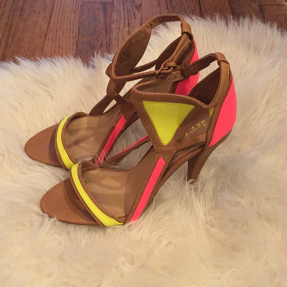 Bershka Nude Neon Heels Sandals